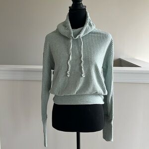 Anthropologie mint green waffle knit lounge top